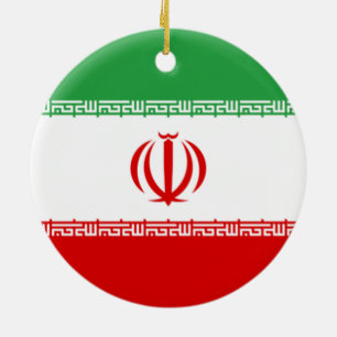 Iranian Flag (Iran) (Persian) Ceramic Ornament