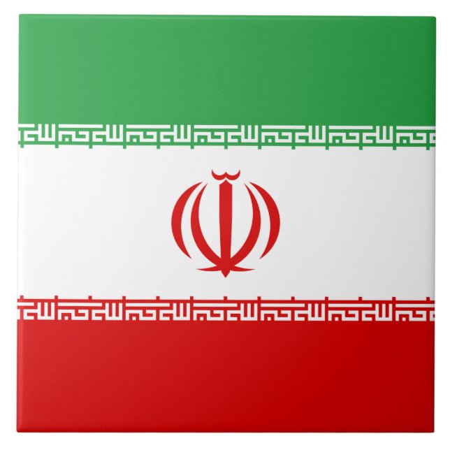 Iranian Flag (Iran) (Persian) Ceramic Tile (Front)