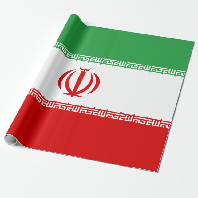Iranian Flag (Iran) (Persian) Wrapping Paper (Unrolled)