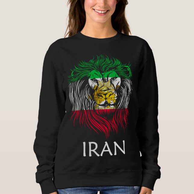 Iranian Lion Head Flag Iran Sweatshirt (Front)