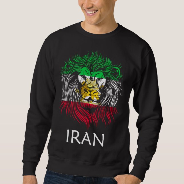 Iranian Lion Head Flag Iran Sweatshirt (Front)