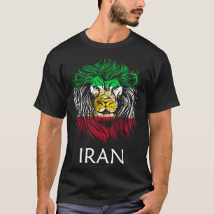 Iranian Lion Head Flag Iran T-Shirt