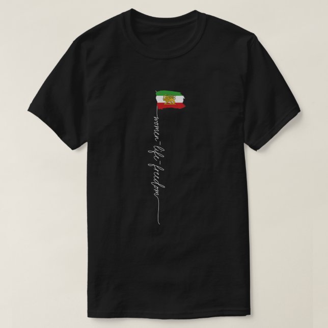 Iranian lion sun Flag Female Fist Support Women of T-Shirt (Design Front)