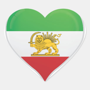 Iranian revolution love flag pride heart sticker