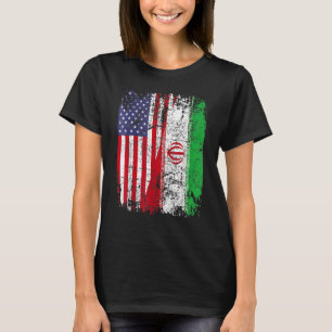 IRANIAN ROOTS Half American Flag IRAN FLAG T-Shirt