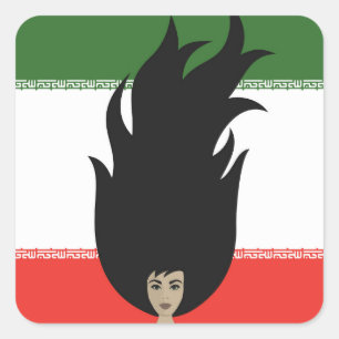 Iranian woman freedom, solidarity to iran square sticker