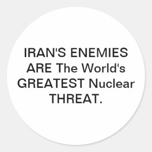 Iran's Enemies Are A Threat Hankamer Artjunkhaus Classic Round Sticker