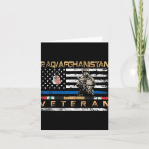 Iraq Afghanistan Veteran Vintage Flag Patriotic Me Card