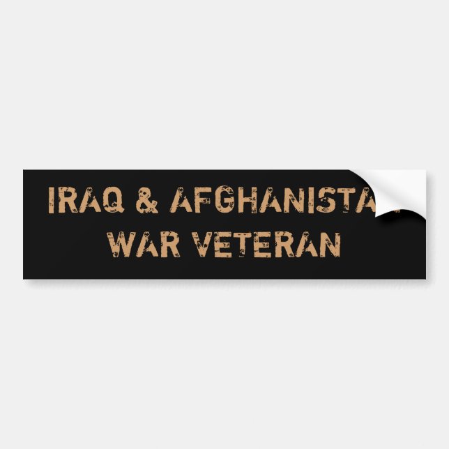 IRAQ & AFGHANISTAN WAR VETERANS BUMPER STICKER (Front)