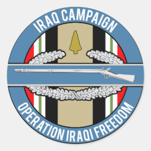 Iraq Campaign CIB Classic Round Sticker