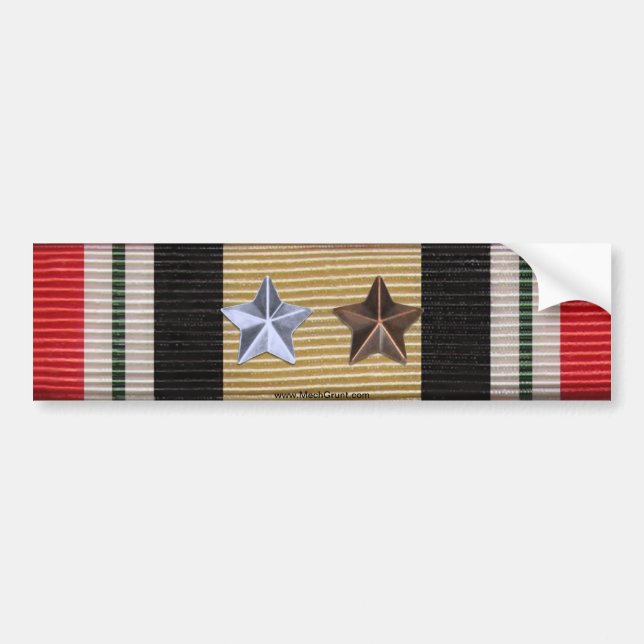 Iraq Campaign Medal Ribbon 6 Battle Stars Sticker (Front)