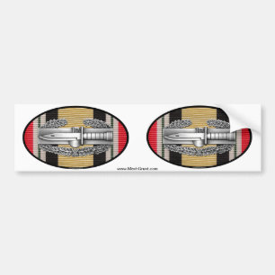Iraq Combat Action Badge Euro-Oval Sticker Pair