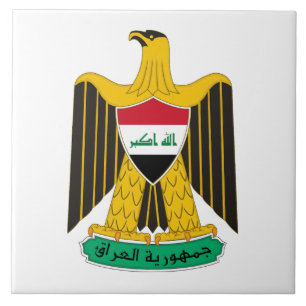 Iraq country coat arms symbol emblem flag eagle ceramic tile