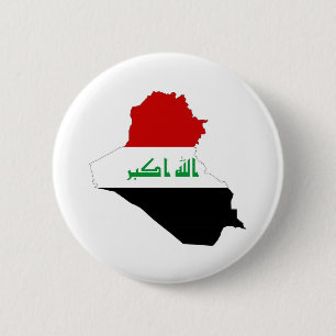 iraq country flag map shape symbol 6 cm round badge