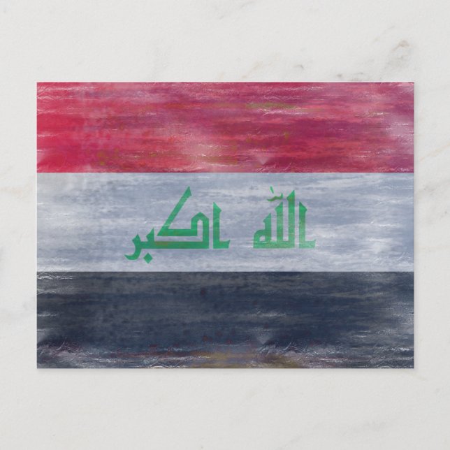 Iraq distressed flag postcard (Front)