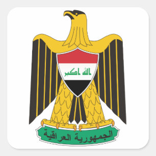 iraq emblem square sticker