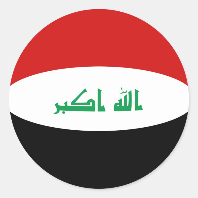 Iraq Fisheye Flag Sticker (Front)