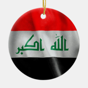 Iraq Flag Double-Sided Round Christmas Ornament