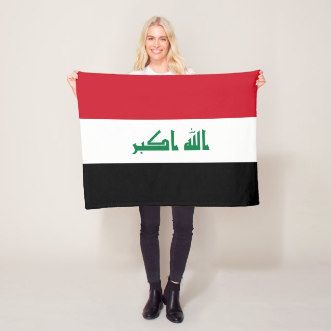 Iraq Flag Fleece Blanket (In Situ)