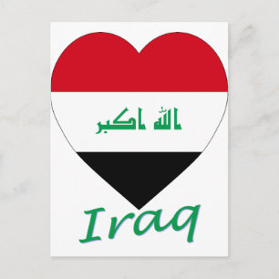 Iraq Flag Heart Postcard