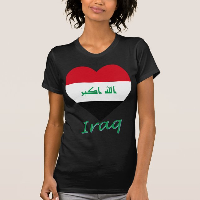 Iraq Flag Heart T-Shirt (Front)
