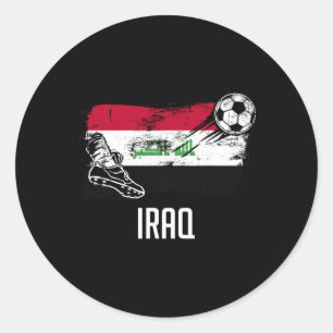 Iraq Flag Jersey Iraqi Soccer Team Iraqi Classic Round Sticker
