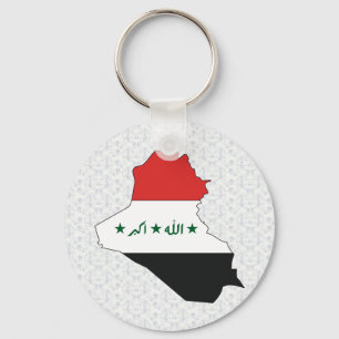 Iraq Flag Map full size Key Ring