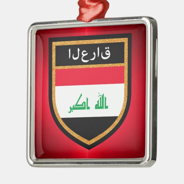 Iraq Flag Metal Ornament (Left)