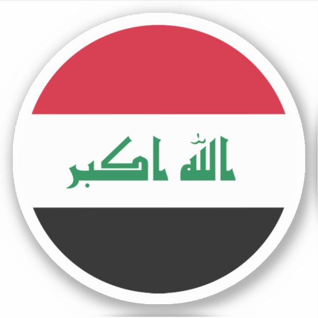 Iraq Flag Round Sticker (Front)