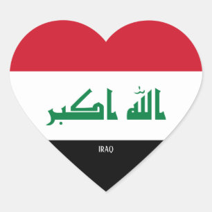 Iraq Flag Splendid Patriotic Heart Sticker