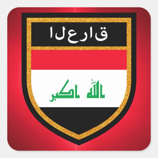 Iraq Flag Square Sticker (Front)