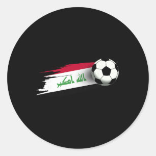 Iraq Flag Top Iraqi Soccer Flag Iraqi  Classic Round Sticker