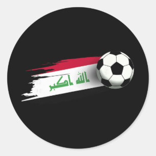 Iraq Flag Top Iraqi Soccer Flag Iraqi  Classic Round Sticker
