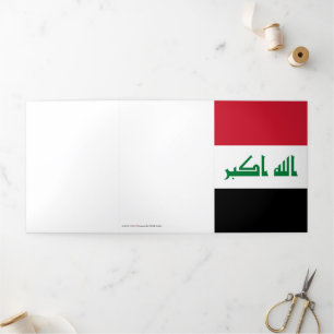 Iraq flag Tri-Fold card