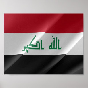 Iraq - flag waving - poster