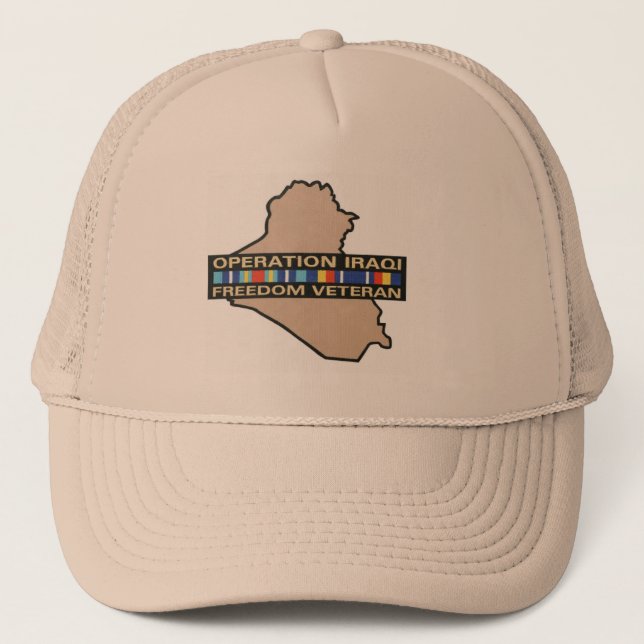 IRAQ FREEDOM VET TRUCKER HAT (Front)