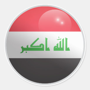 Iraq Glossy Circle Flag Classic Round Sticker