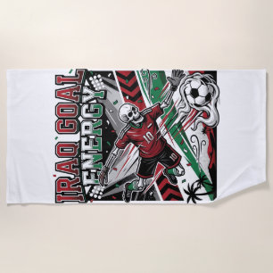 Iraq Goal Energy Skeleton Striker Nations Bold Soc Beach Towel