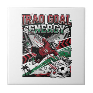 Iraq Goal Energy Skeleton Striker Nations Bold Soc Ceramic Tile