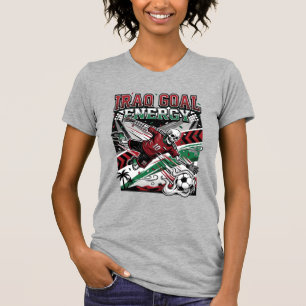 Iraq Goal Energy Skeleton Striker Nations Bold Soc T-Shirt