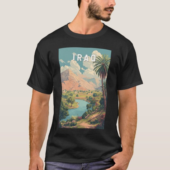 Iraq Illustration Travel Art Vintage T-Shirt (Front)