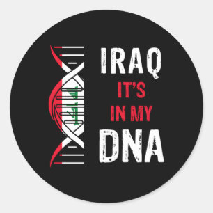 Iraq It'S In My Dna Proud Iraqi Iraq Flag Classic Round Sticker