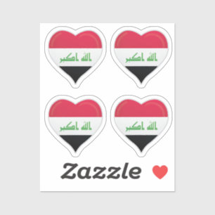 Iraq love flag pride heart sticker