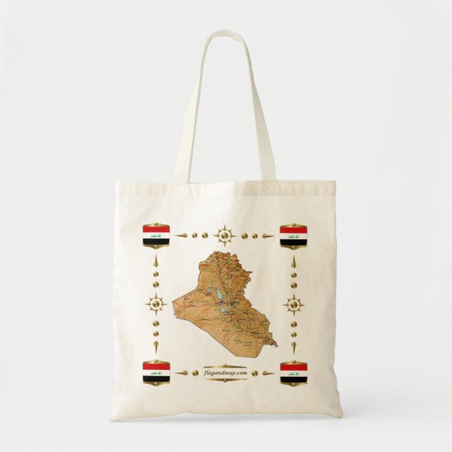 Iraq Map + Flags Bag (Front)