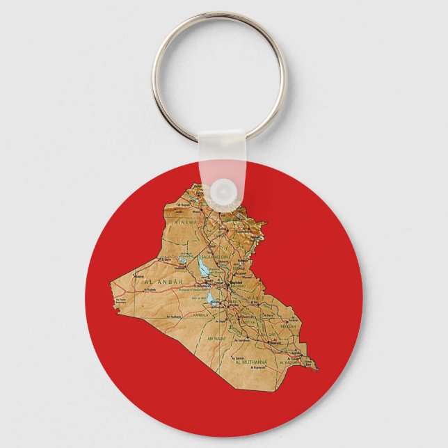 Iraq Map Keychain (Front)