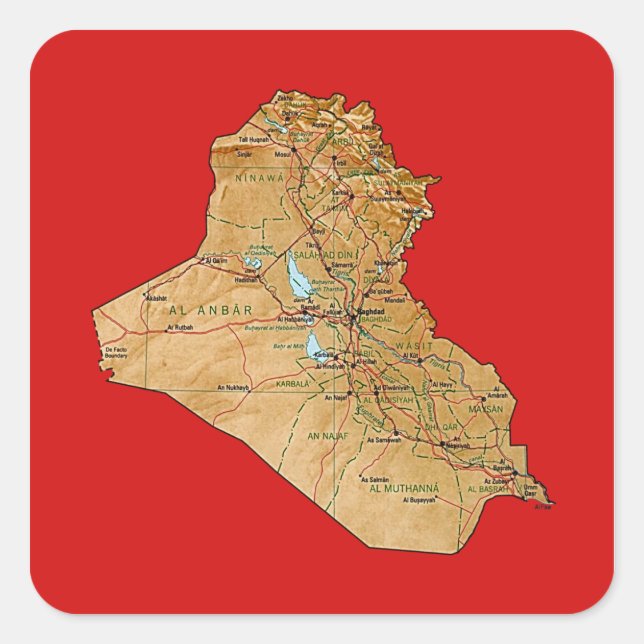Iraq Map Sticker (Front)