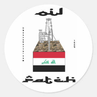 Iraq Oil Patch,Sticker,Kirkuk,Oil,Gas,Rigs,Gifts Classic Round Sticker