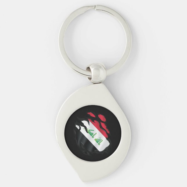 Iraq Ripped Flag Key Ring (Front)