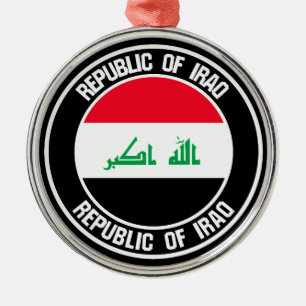 Iraq Round Emblem Metal Ornament