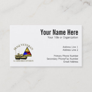 Iraq Vet - 1st AD Business Card